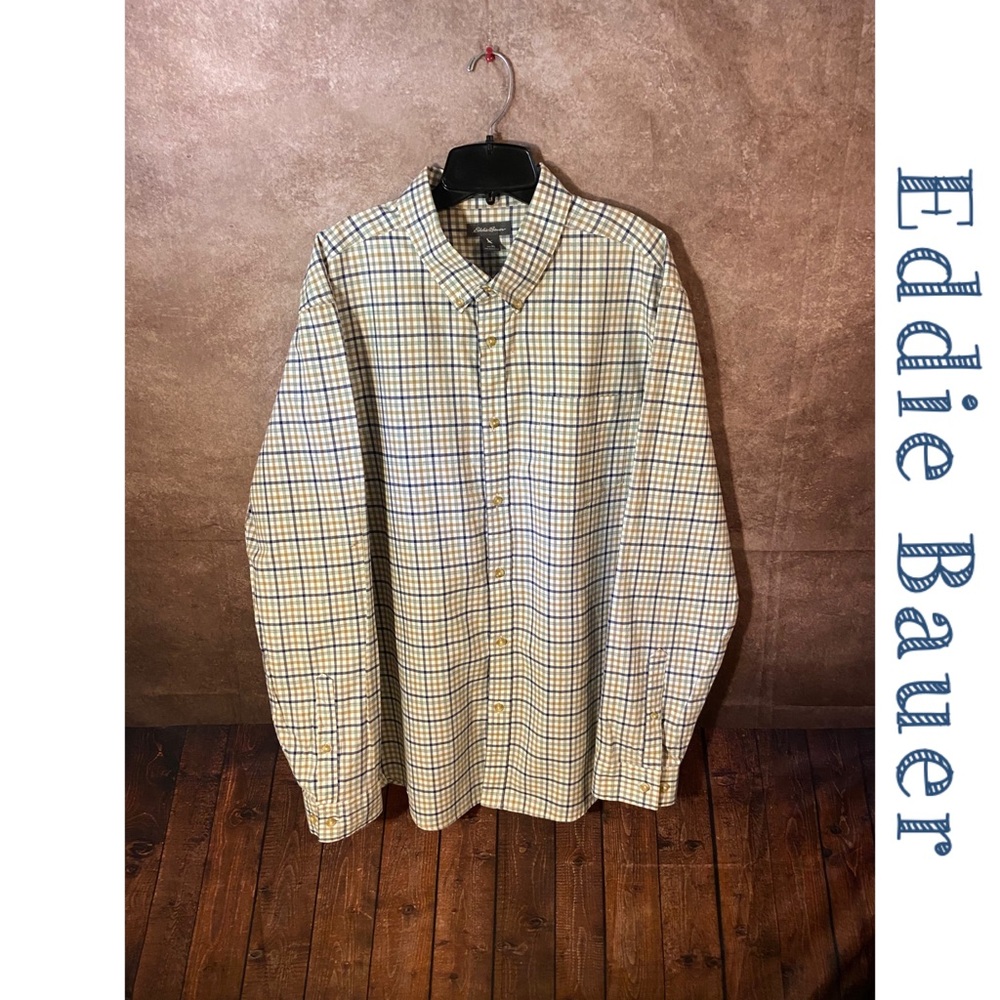 Eddie Bauer Mens Plaid Lightweight Flannel Button Down Shirt men’s size XL-EUC